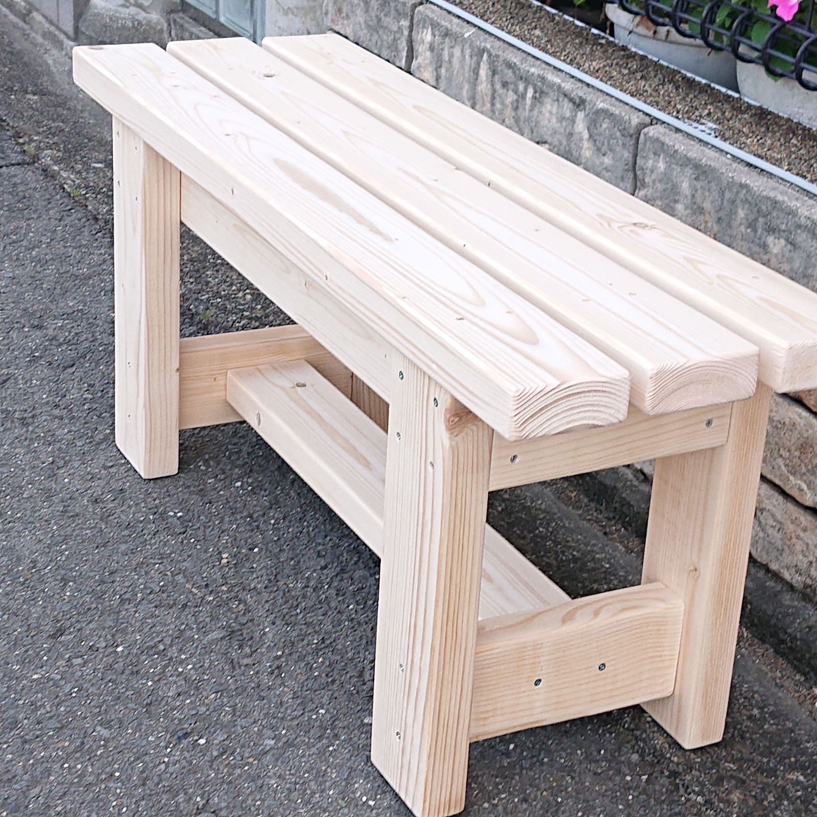 ベンチ 木製 87cmタイプ 丈夫 多目的 踏み台 椅子 スツール 屋外用