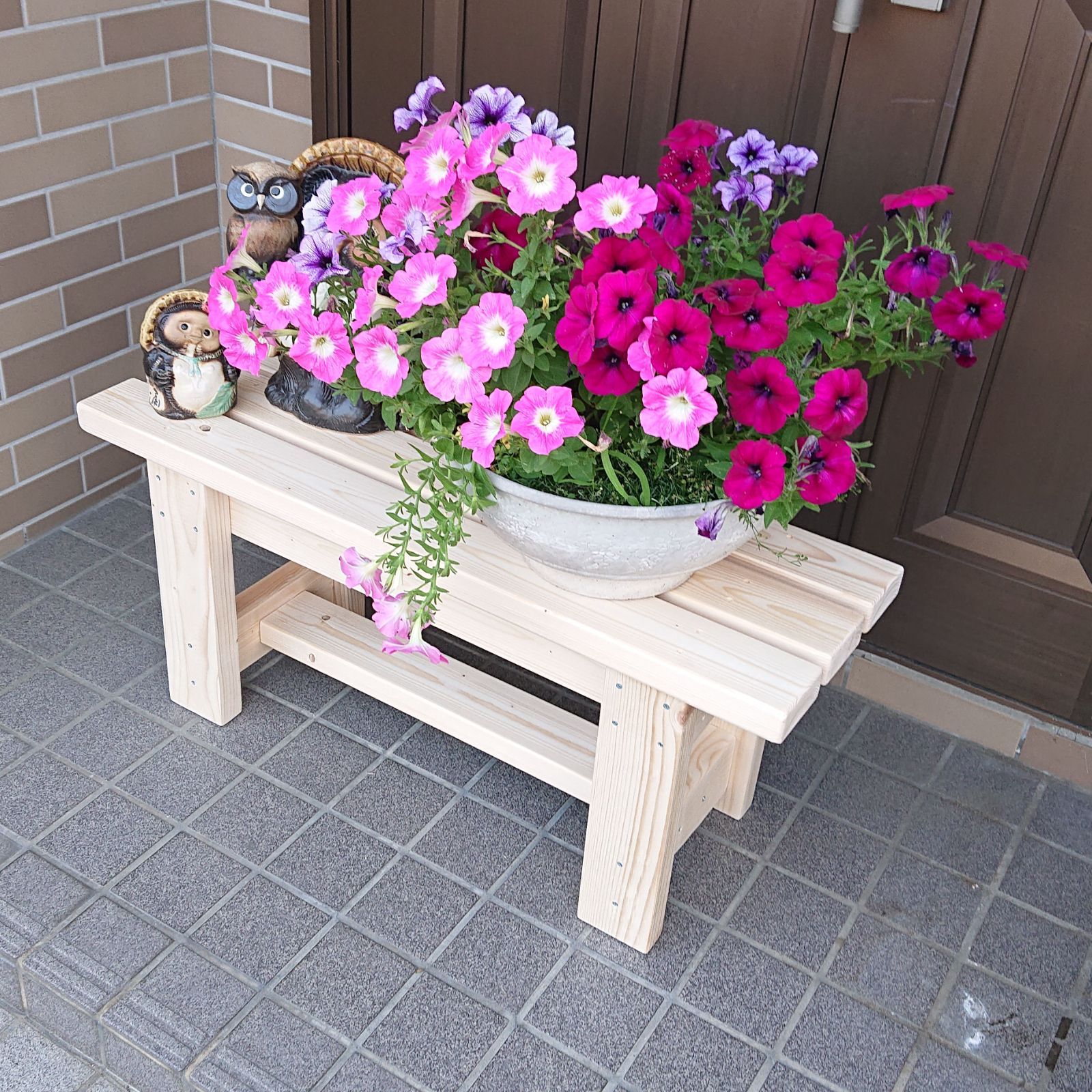 ベンチ 木製 87cmタイプ 丈夫 多目的 踏み台 椅子 スツール 屋外用