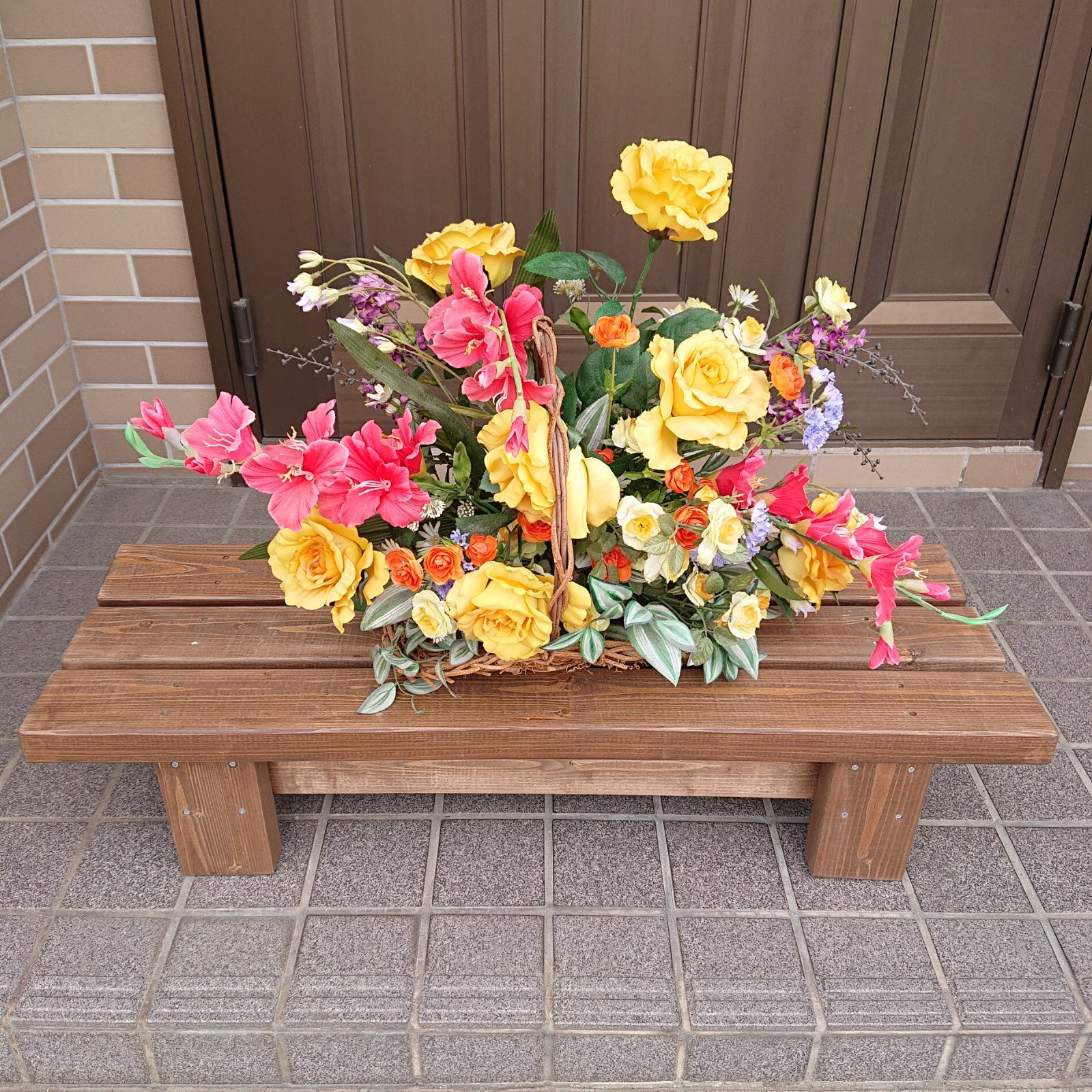 ベンチ アンティーク調 木製 87cm高さ18cmタイプ 丈夫 踏み台 椅子