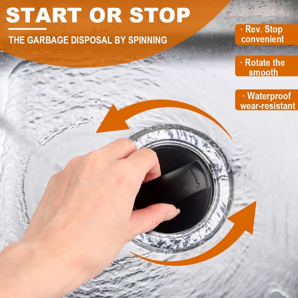 Inseknm ゴミ処理75257 磁気ストッパー カバーコントロール-プロカバーコントロールバッチフィードディスポーザー ブラックABSプラスチック