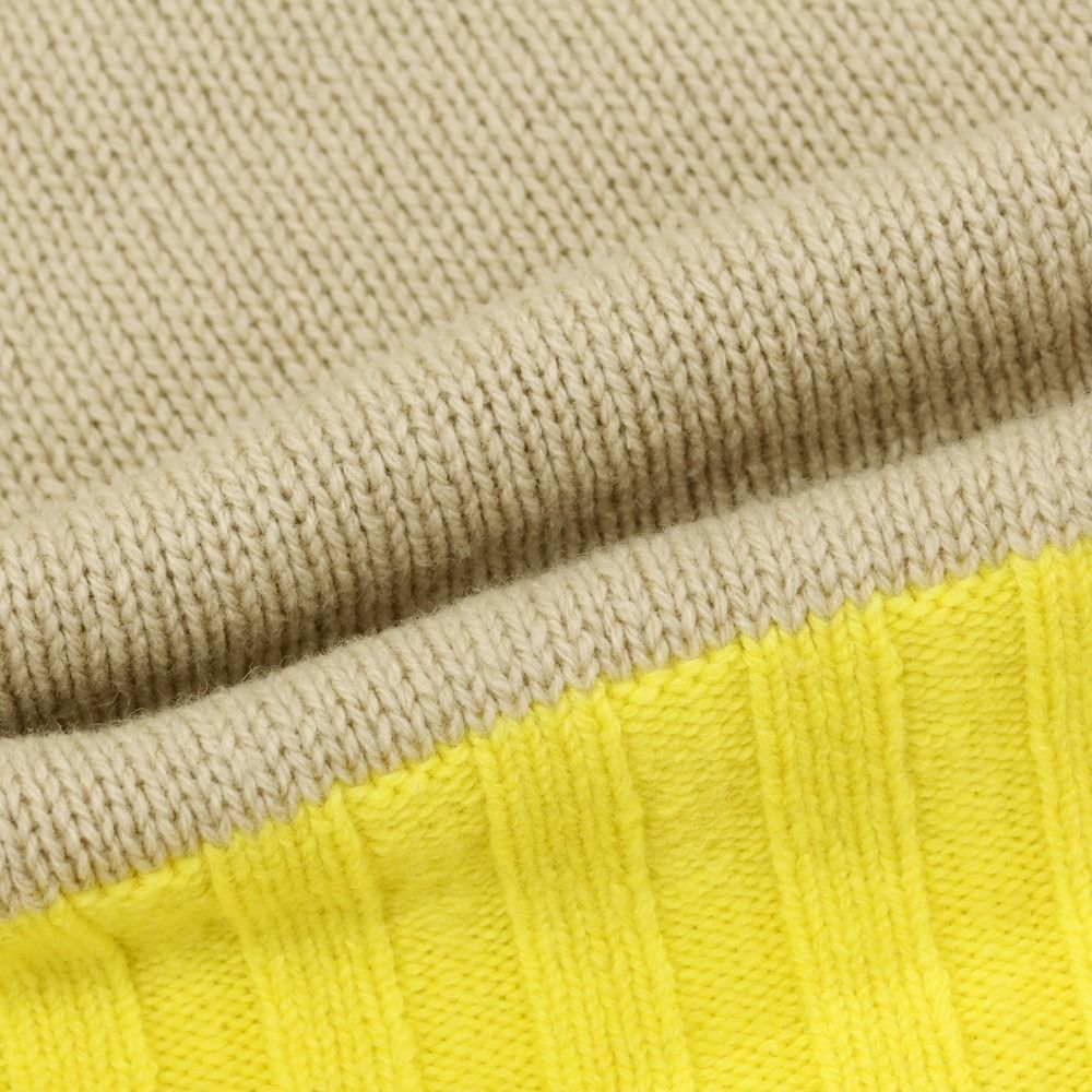 【中古】イッセイミヤケ ISSEY MIYAKE 2025年秋冬 ウール系 ワンショルダー 変形 プルオーバーニット ベージュxイエロー【サイズ表記なし（L位）】【レディース】 中古】イッセイミヤケ ISSEY MIYAKE 2025年秋冬 ウール系 ワン