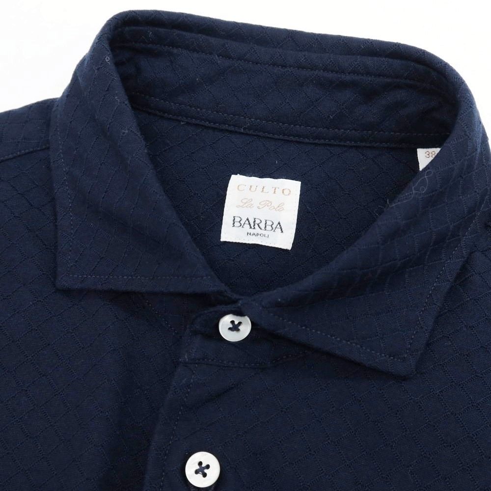 中古】バルバ BARBA CLUTO コットン ワイドカラー カジュアルシャツ