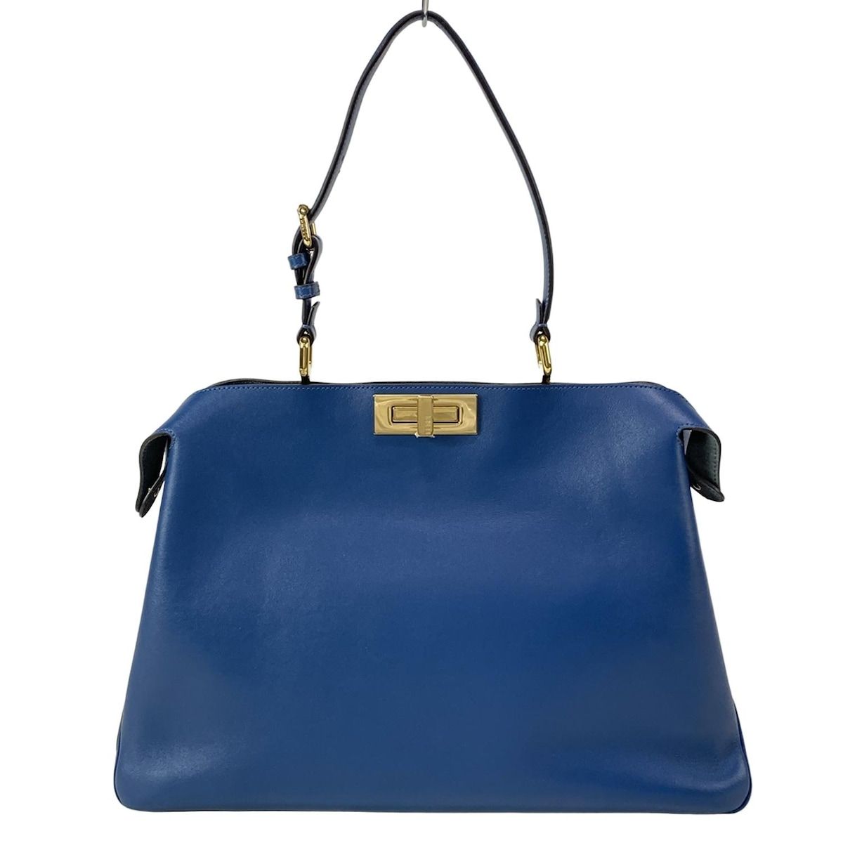 FENDI フェンディ ハンドバッグ ピーカブー ソフト ラージ 8 BN 358 ブルー レザー