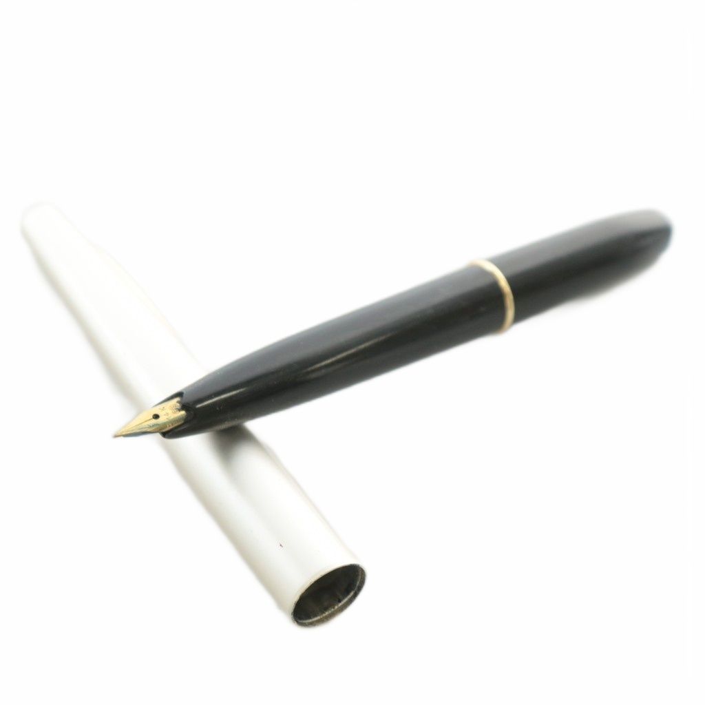 PLATINUM 14K万年筆 黒 ☆ プラチナ PLATINUM 万年筆 文房具 筆記用具 ペン先14K シルバー色 黒
