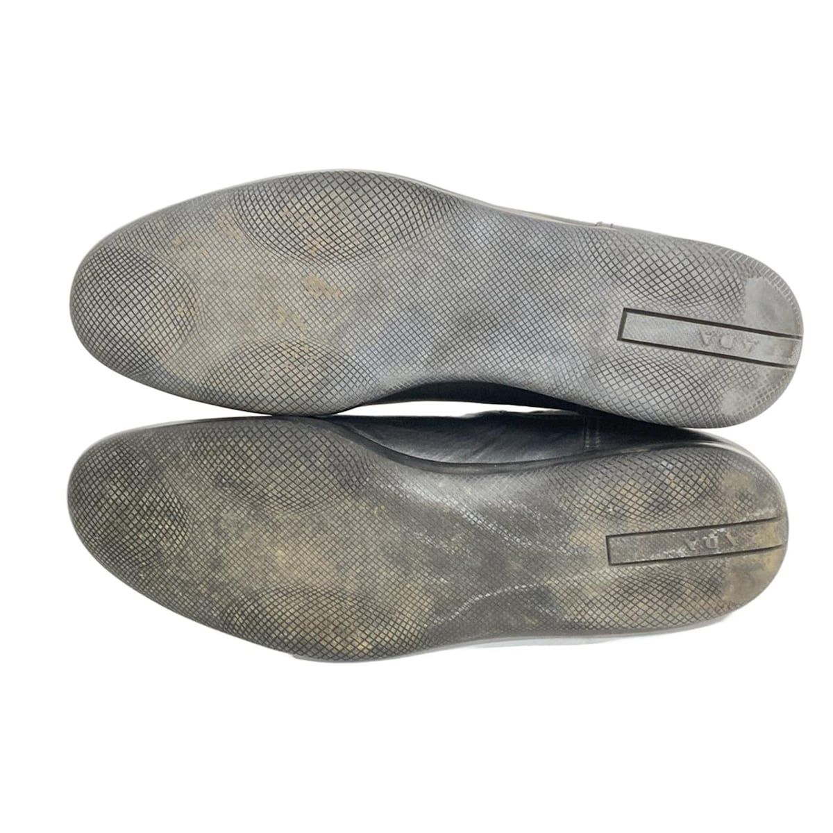  PRADA プラダ ショートブーツ 9 メンズ - 黒 サイドゴア レザー その他 ブーツ 革靴