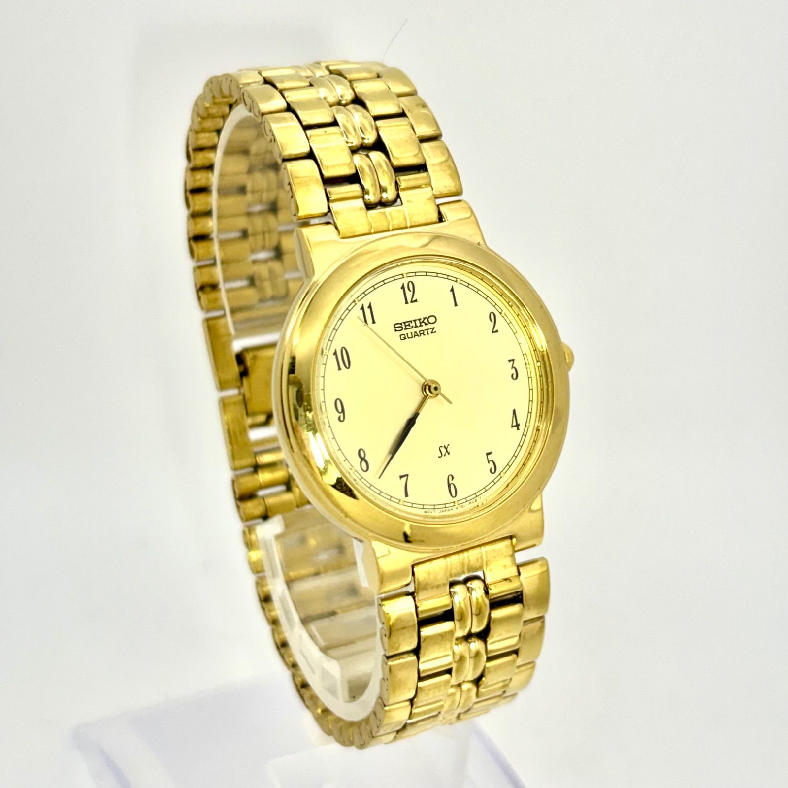 美品/新品電池】SEIKO セイコー メンズ 腕時計 ゴールド V701-1K00 