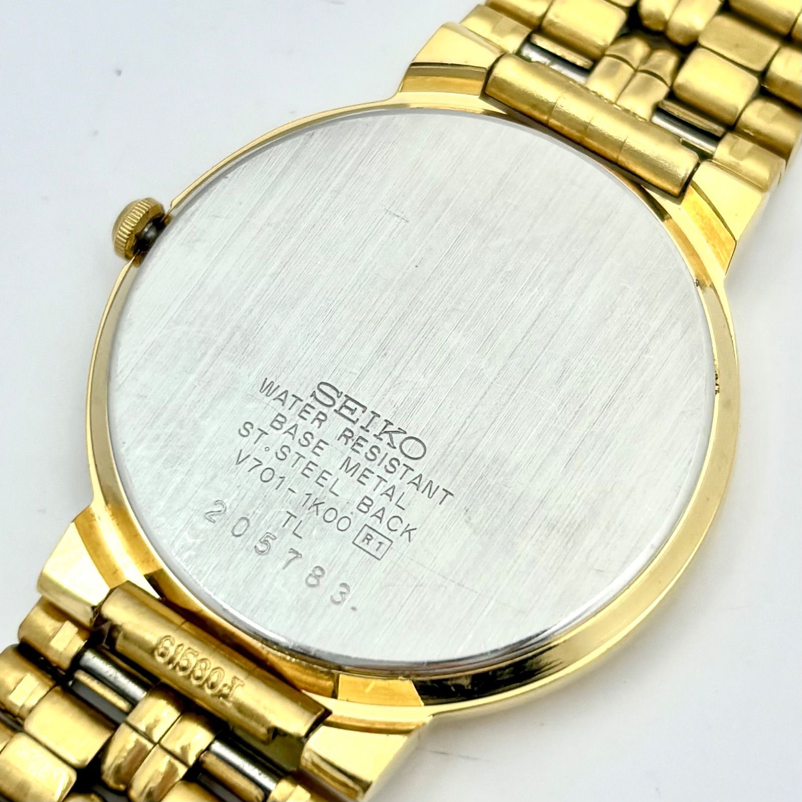 美品/新品電池】SEIKO セイコー メンズ 腕時計 ゴールド V701-1K00 