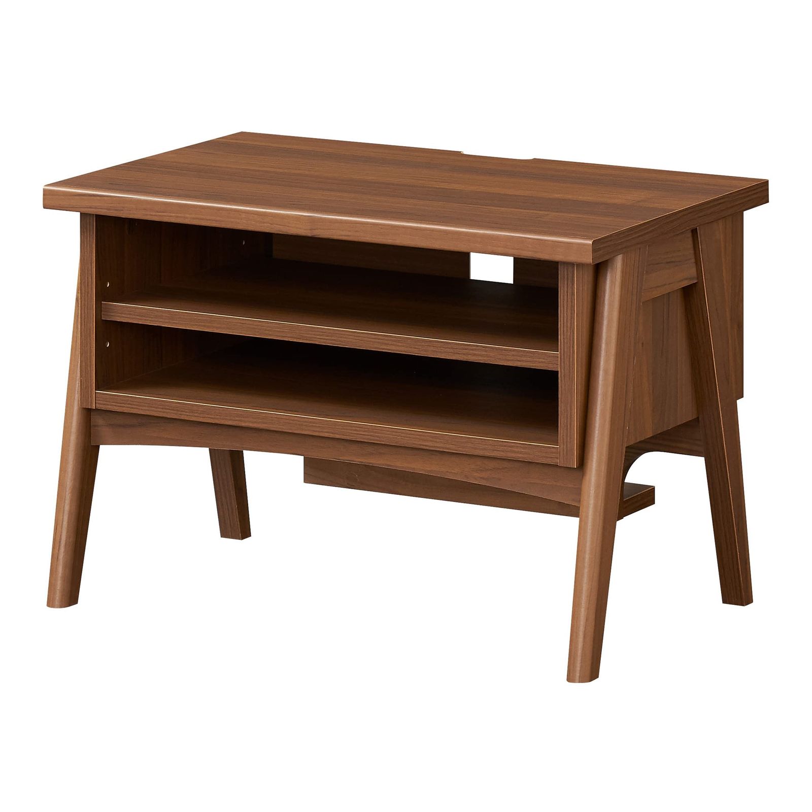 24 V型テレビ用 白井産業 テレビ台 ローボード テレビボード コンパクト 一人暮らし 配線をすっきりまとめるコード収納スペース AV機器 ゲーム機 DVDなどを収納できる おしゃれなダークブラウンの木目調 幅60.1 奥行40.3 高さ42 センチ