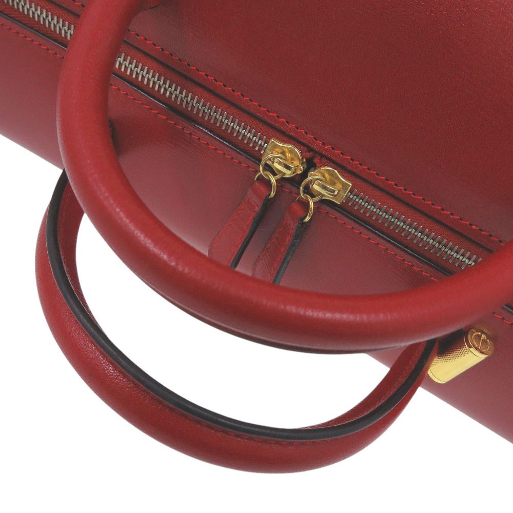 美品 ダンヒル ヴィンテージ レザー レッド ボストンバッグ 赤 0863