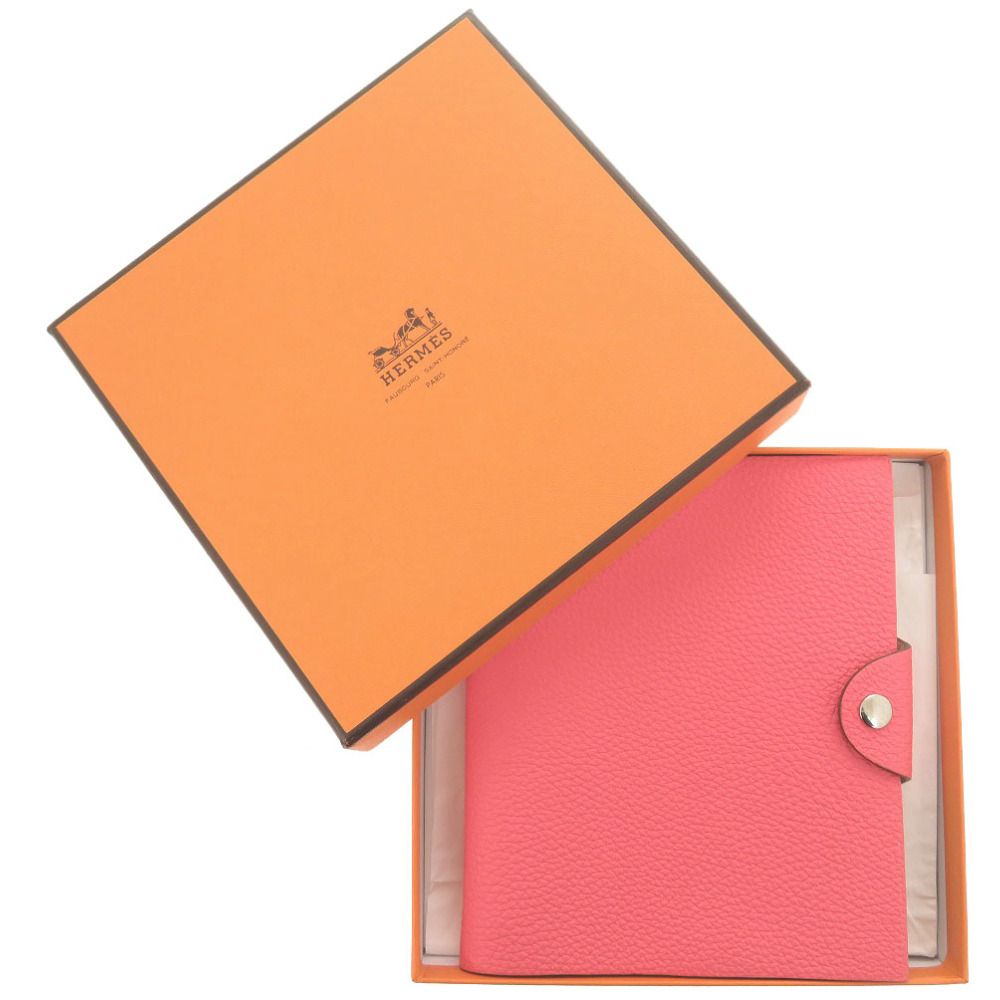エルメス ユリスPM トゴ ローズアザレ シルバー金具 □R刻印 2014年製 ノートブックカバー 0135 HERMES