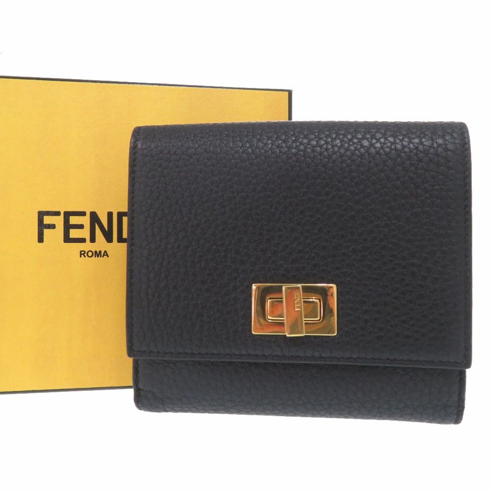 フェンディ PEEK A BOO ピーカブー 二つ折り財布 8 M 0438 91 B F 11 IE カーフ 0197 FENDI