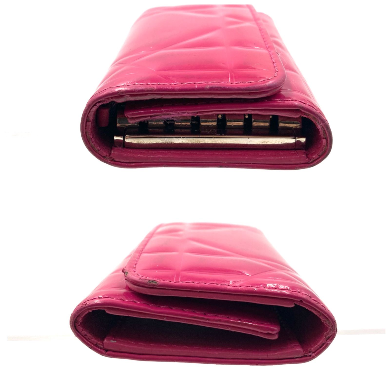 美品】ディオール キーケース 6連 カナージュ ピンク ディオール