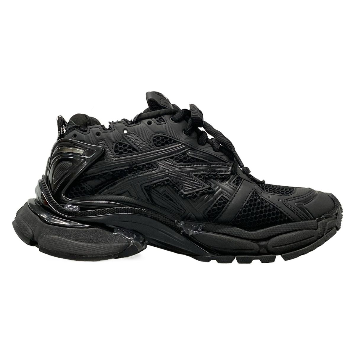 バレンシアガ スニーカー 40 メンズ RUNNER ランナー 677403 黒 21 AW|ユーズド加工|メッシュ