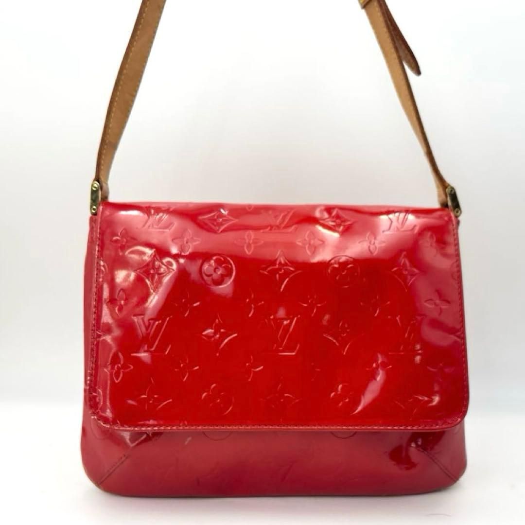ルイヴィトン M 91094 モノグラム ヴェルニ トンプソン ストリート ワンショルダーバッグ ルージュ レッド 赤
