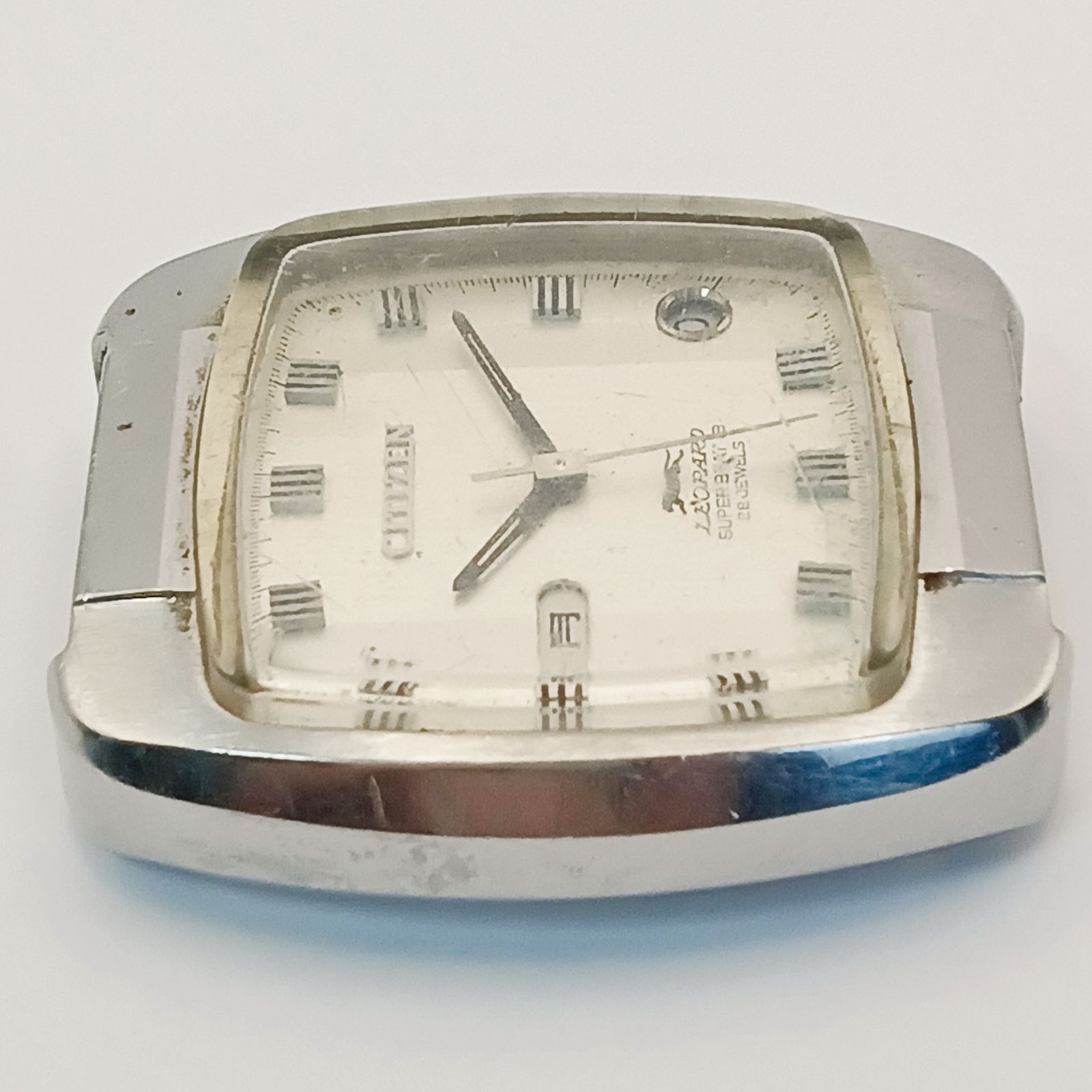 稼働 0110-1 CITIZEN LEOPARD シチズン レオパード スーパービート8 4-720822 Y メンズ腕時計 自動巻き フェイスのみ デイデイト ジャケット デート服