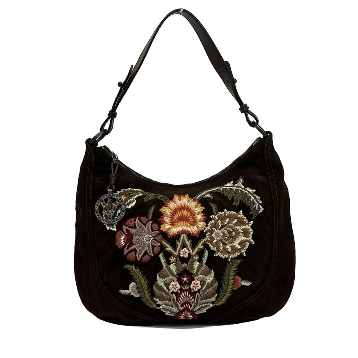 VALENTINO バレンチノ ハンドバッグ - ダークブラウン×レッド レザー