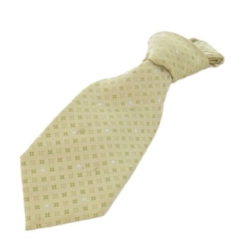 美品✨Louis Vuitton ネクタイ　シルク　絹　ゴールド　M 75653 ルイヴィトン LOUIS VUITTON ネクタイ レギュラー 絹 シルク ロゴ