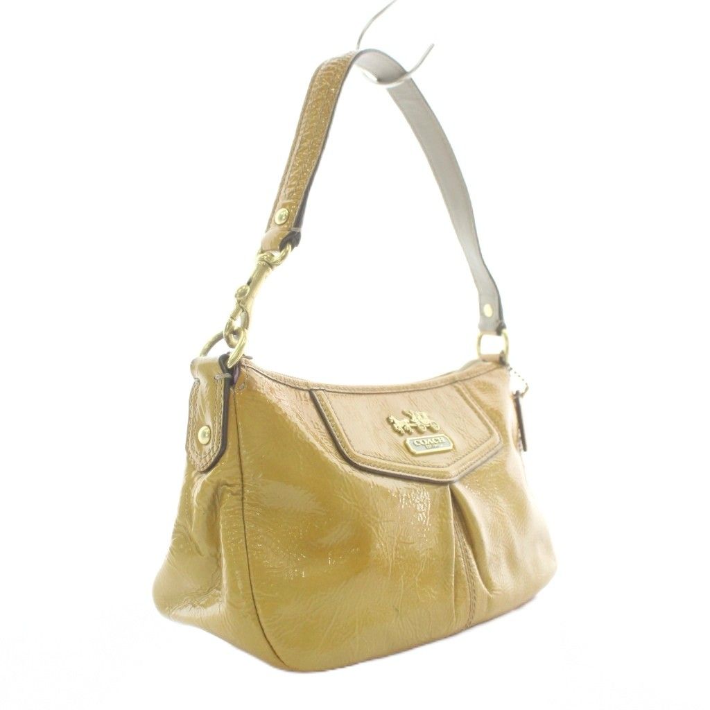 コーチ COACH ハンドバッグ ワンショルダー エナメル ロゴ ゴールド