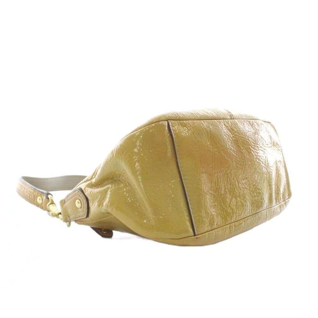 コーチ COACH ハンドバッグ ワンショルダー エナメル ロゴ ゴールド