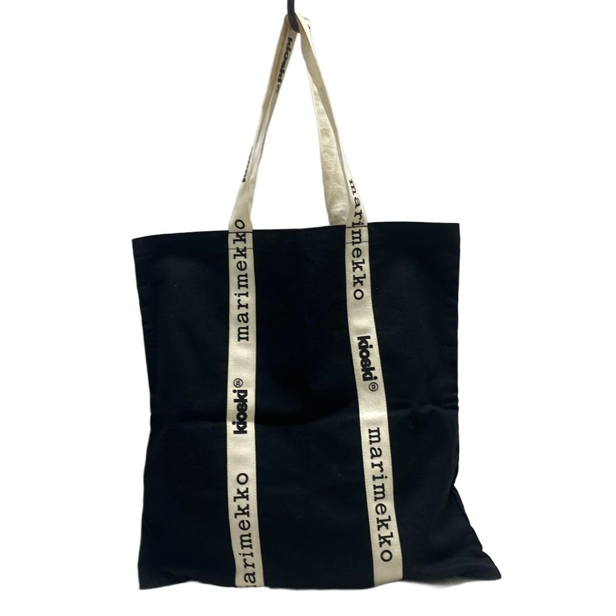 marimekko マリメッコ トートバッグ - 黒×アイボリー