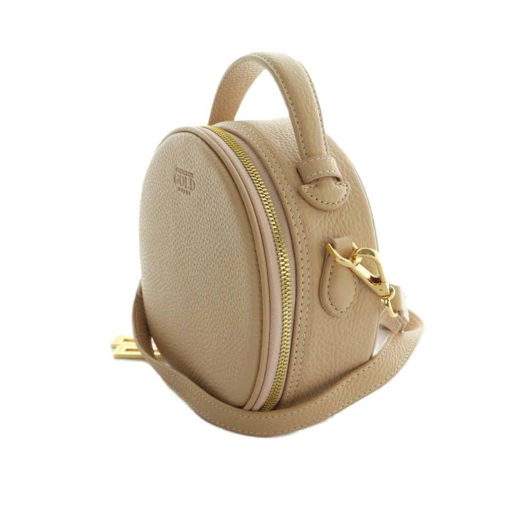 【中古】ココセリュックス ゴールド ショルダーバッグ レザー ロゴ ラウンド ピンク 205DA0436 /MI ■OS レディース ココセリュックス ゴールド COCOCELUX GOLD ショルダーバッグ レザー