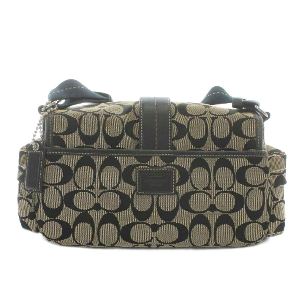 【中古】コーチ COACH ショルダーバッグ キャンバス シグネチャー 総柄 ロゴ 黒 ブラック 6835 /XZ ■GY18 レディース コーチ COACH ショルダーバッグ キャンバス シグネチャー 総柄 ロゴ 黒