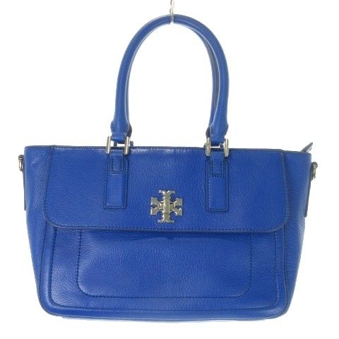 トリーバーチ ハンドバッグ 2way 腕掛け レザー ブルー系 チャーム ロゴ トリーバーチ ハンドバッグ 2way 腕掛け レザー ブルー系 チャーム