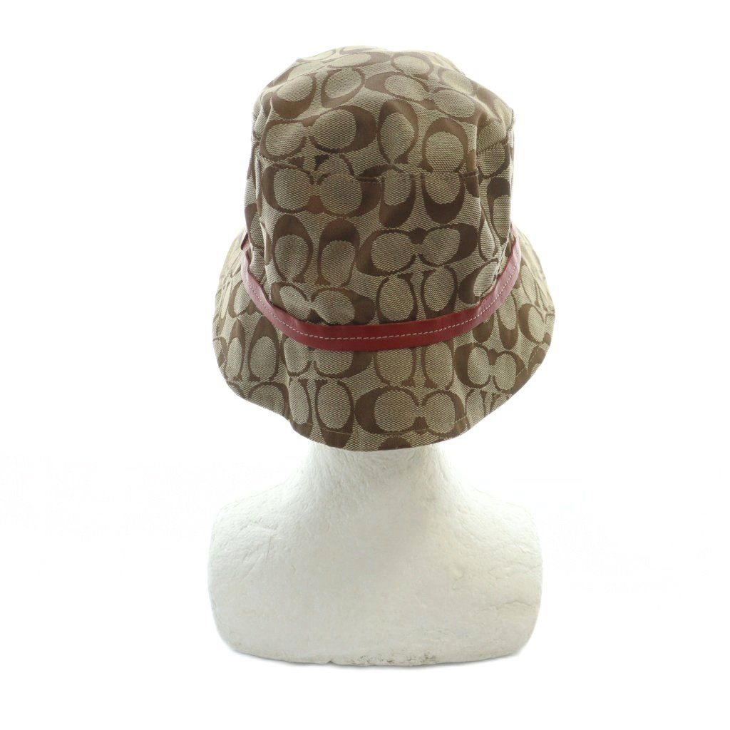 コーチ COACH バケットハット 帽子 ロゴ キャンバス M/L 茶 ブラウン