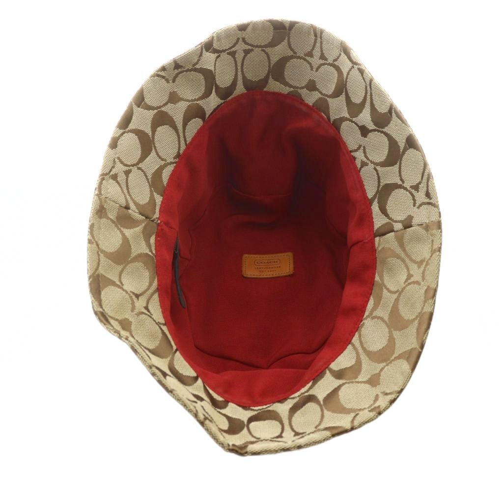 コーチ COACH バケットハット 帽子 ロゴ キャンバス M/L 茶 ブラウン