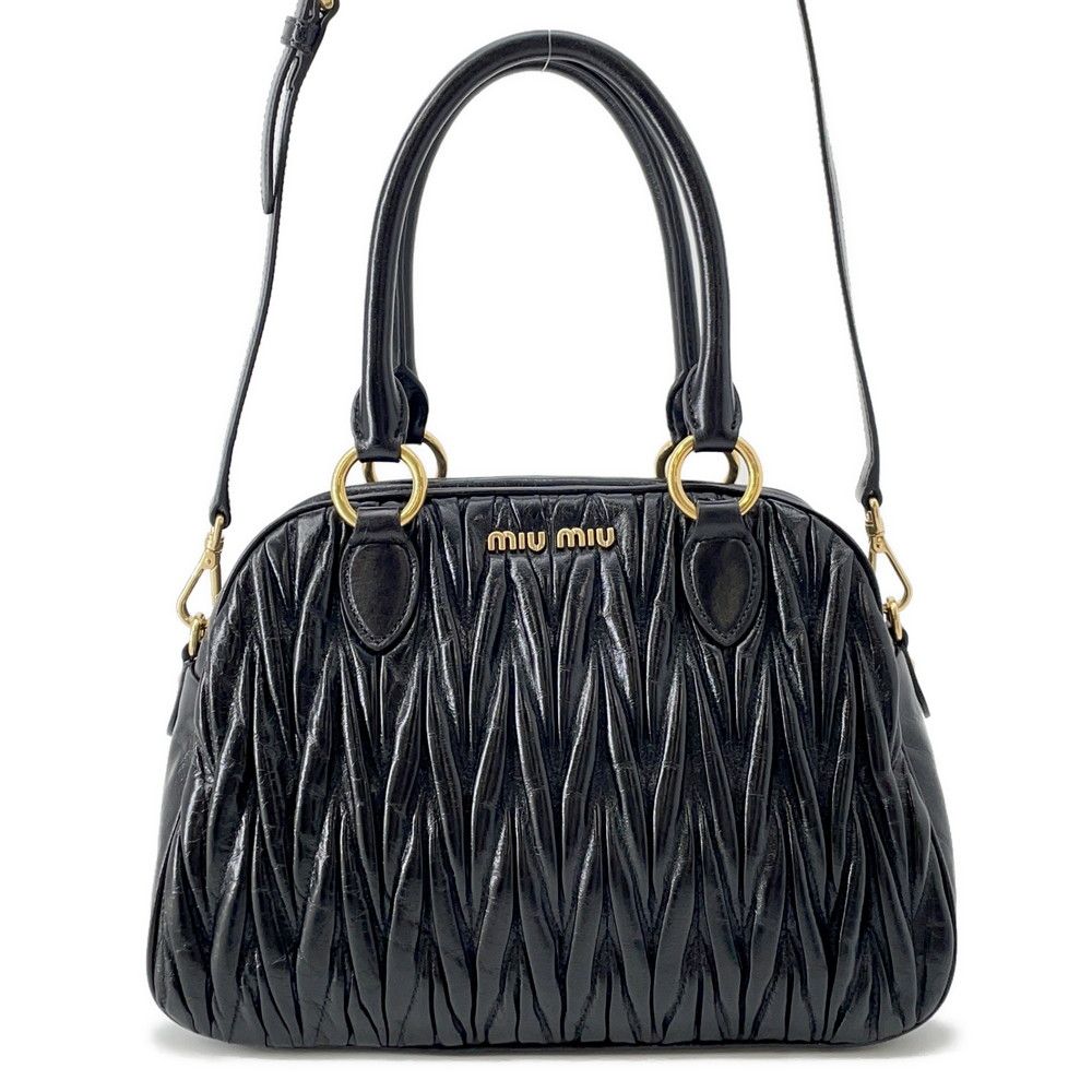 ミュウミュウ ハンドバッグ マテラッセ レザー 5 BB 072 MIUMIU 2 way 黒 アウトレット品