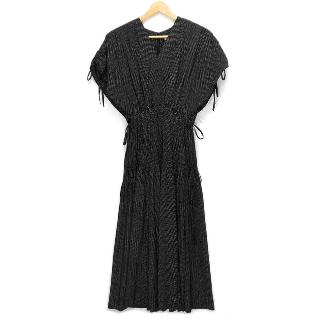 CELFORD セルフォード ワンピース サイズ36 S レディース - 黒×白 Vネック|半袖|マキシ丈|ドット柄
