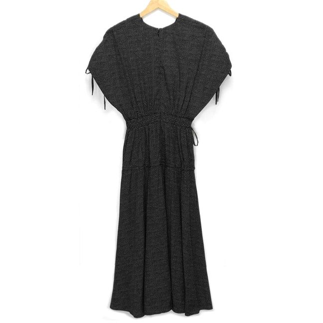 CELFORD セルフォード ワンピース サイズ36 S レディース - 黒×白 Vネック|半袖|マキシ丈|ドット柄