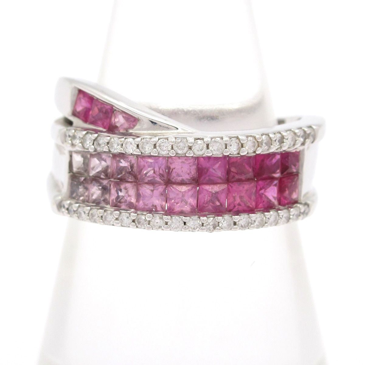 Unbranded ノーブランド リング K 18 WG×ダイヤモンド×マルチ 総重量 6.3 g|D 0.20刻印|R 0.45刻印|PS 0.75刻印