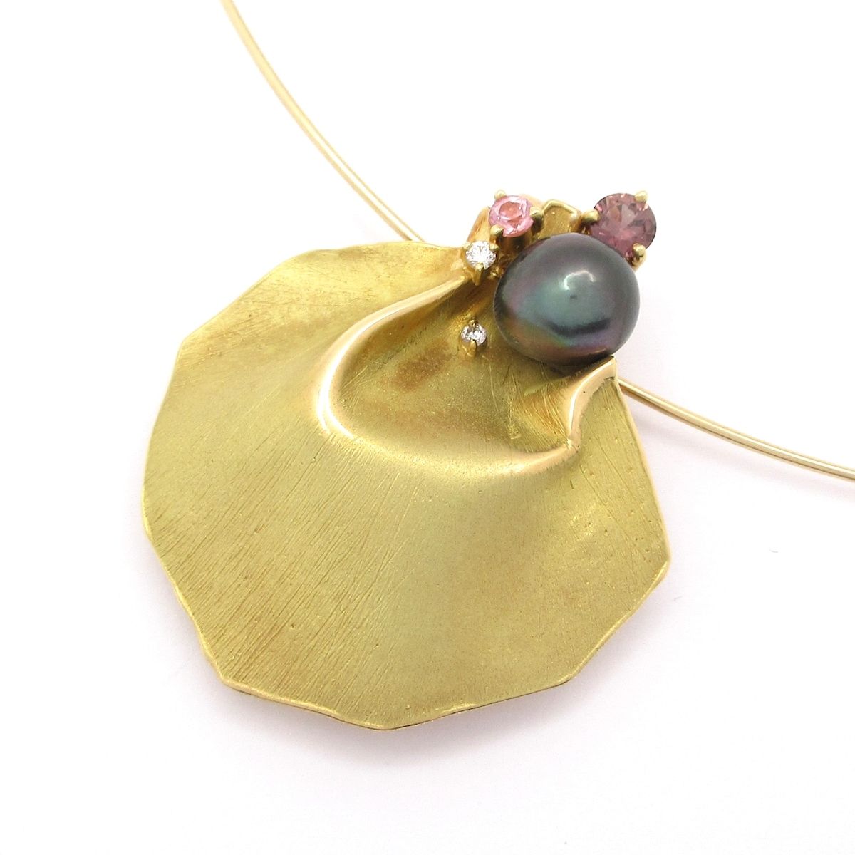 Unbranded ノーブランド チョーカー K 18 YG×ダイヤモンド×マルチ 総重量 9.8 g|S 0.34刻印|D 0.026刻印