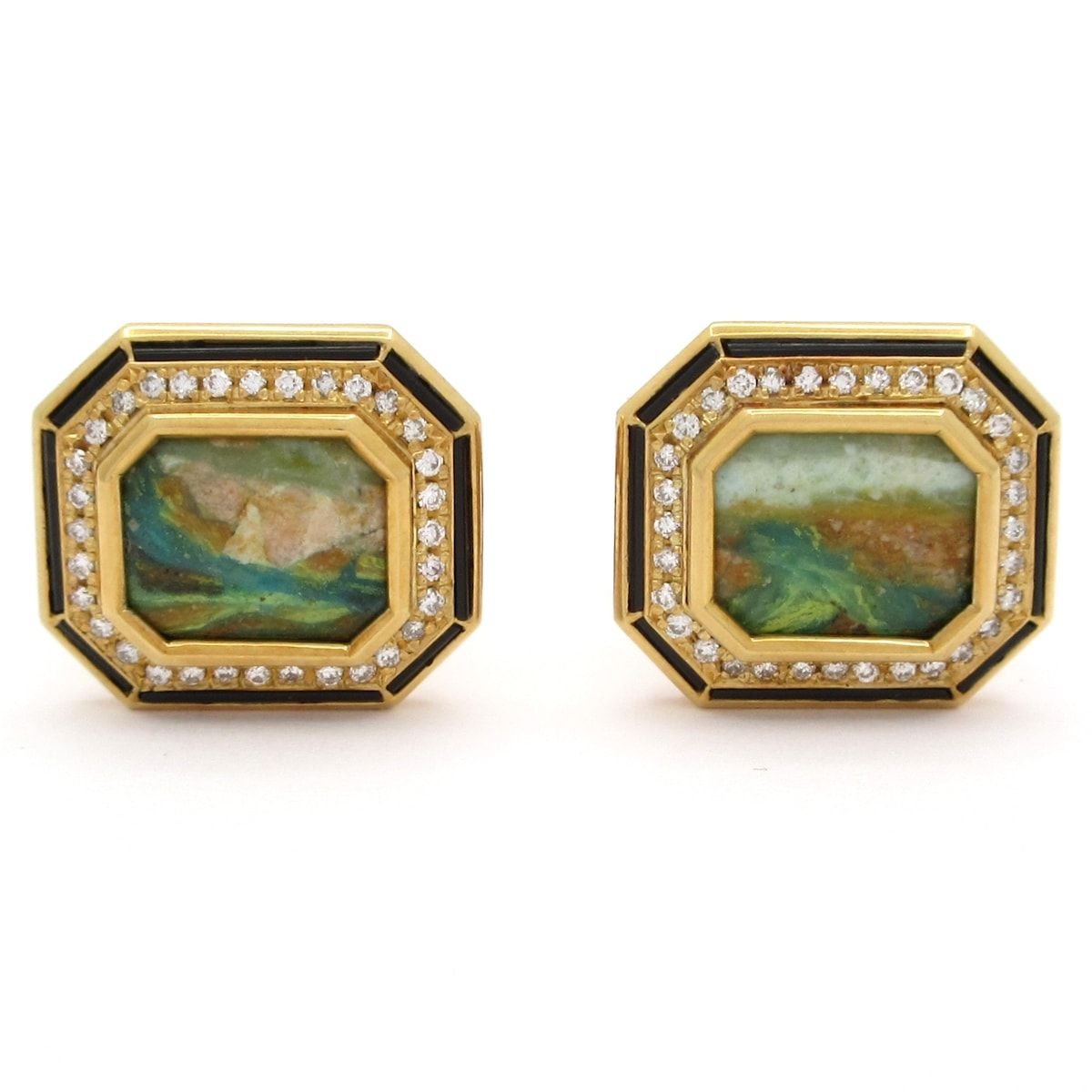 Unbranded ノーブランド カフス K 18 YG×ダイヤモンド×マルチ 総重量 14.9 g|D 0.16刻印|2.12刻印