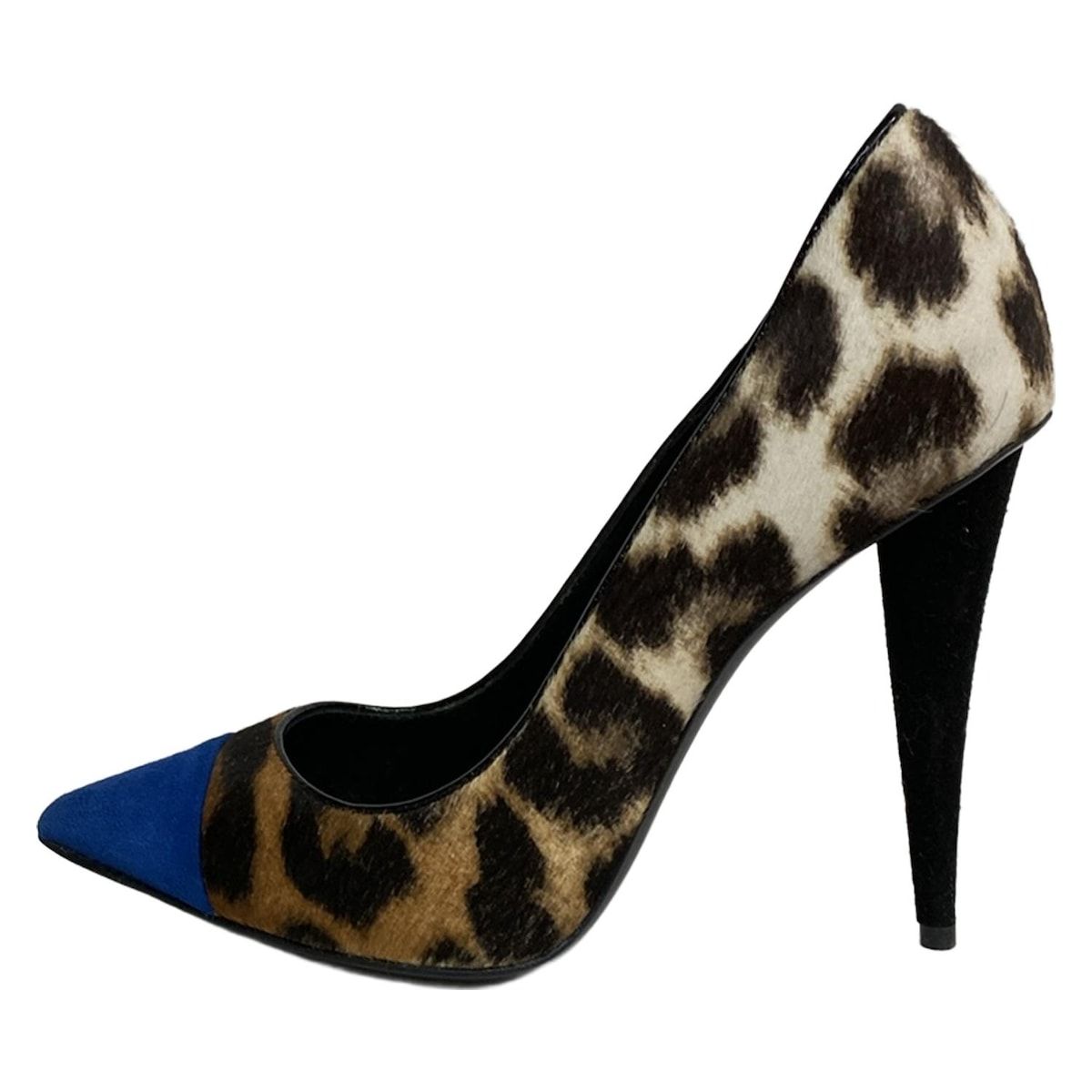 ZANOTTI DESIGN ジュゼッペザノッティデザイン パンプス 36 1|2 レディース - ダークブラウン×ブルー アニマル柄