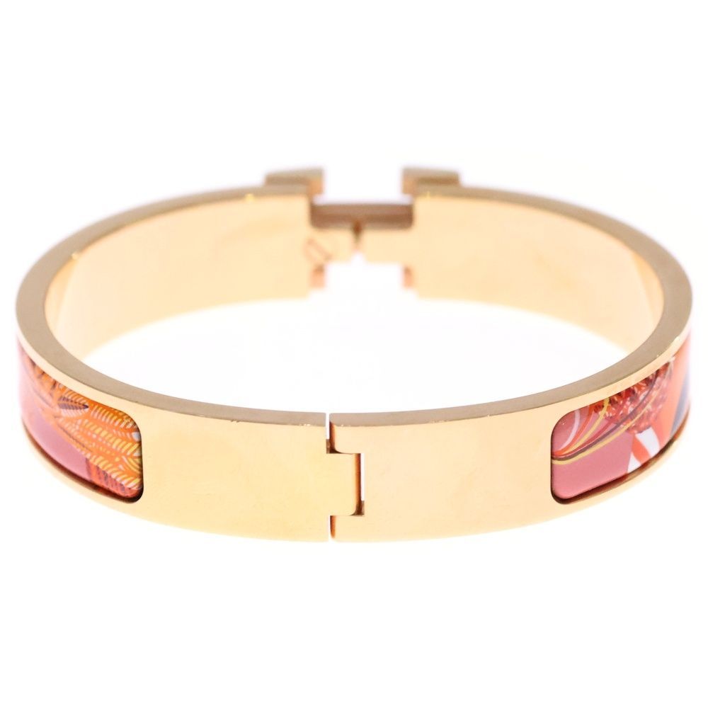 HERMES (エルメス) クリッククラック 孔雀 柄 Hロゴ バングル