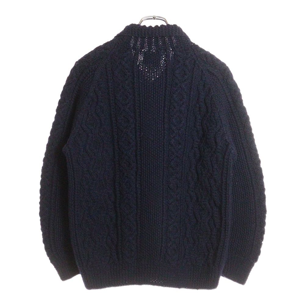 INVERALLAN ウール ケーブルニット カーディガン ネイビー INVERALLAN (インバーアラン) 3A ウールケーブルニット レギュラー