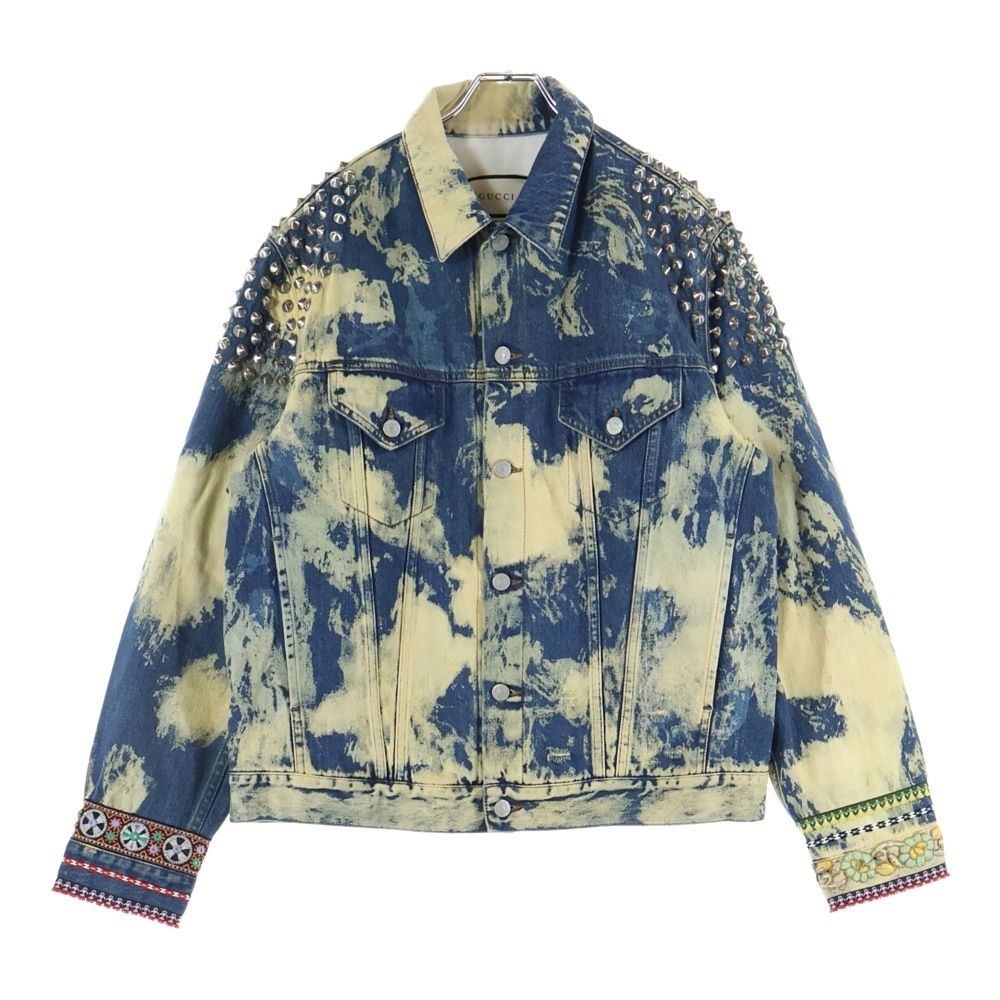 GUCCI デニムジャケット 42 GUCCI (グッチ) 17SS Leopard Denim Jacket 4452413 XR359 襟
