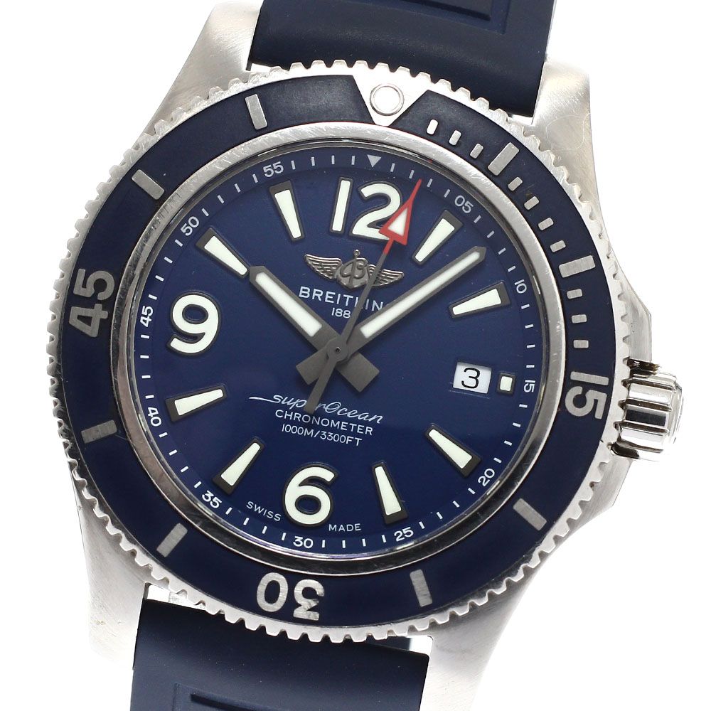 ベルト訳あり ブライトリング BREITLING A17367 スーパーオーシャン 44 デイト 自動巻き メンズ 保証書付き_934203