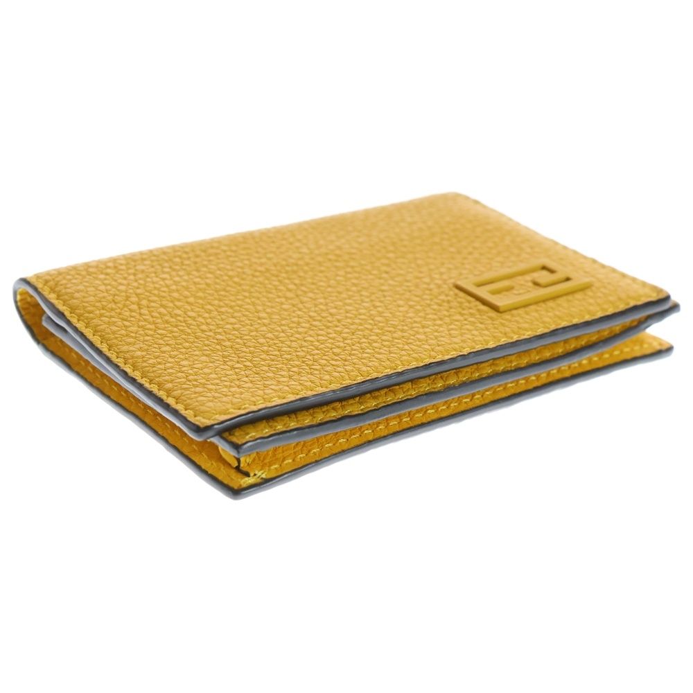 FENDI (フェンディ) ロゴプレート 二つ折り レザー カードケース