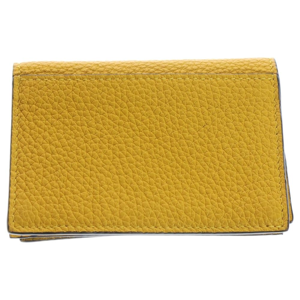 FENDI (フェンディ) ロゴプレート 二つ折り レザー カードケース