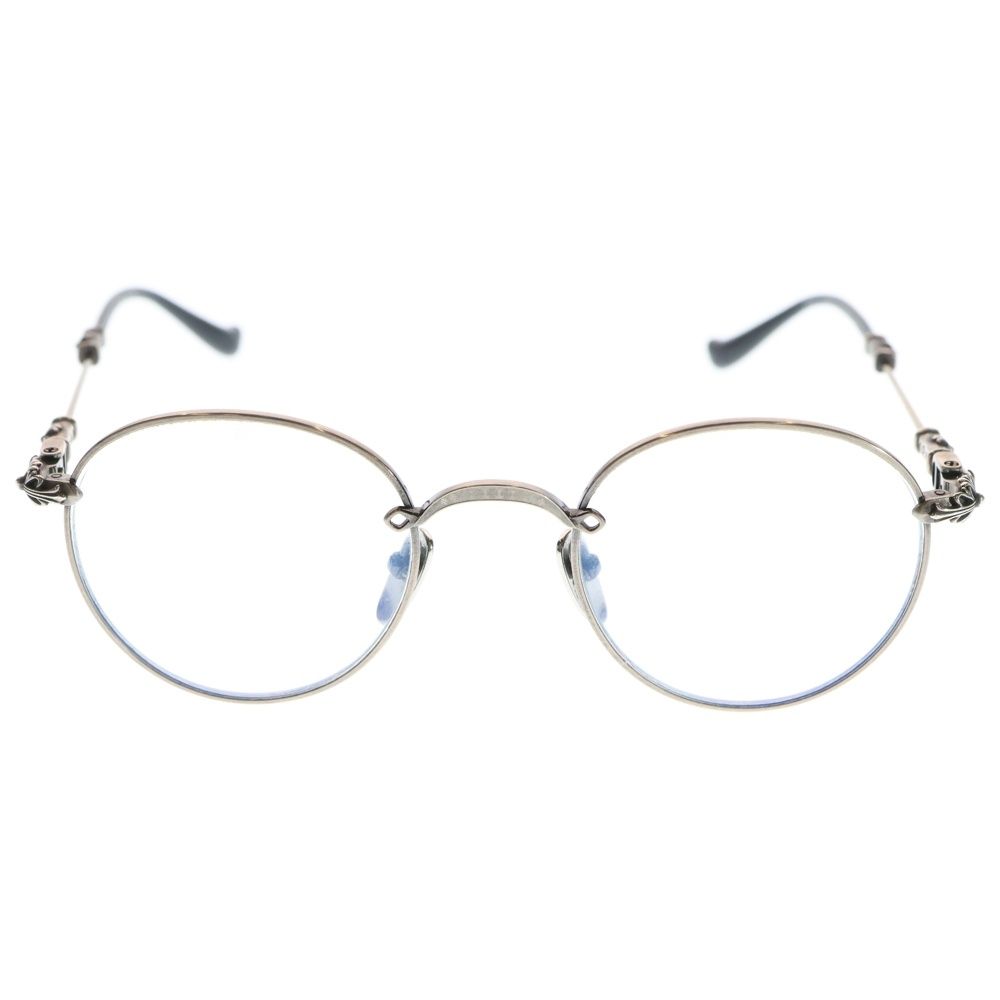 クロムハーツ サイズ:49□22-145 BUBBA-A クロステンプルメタルフレームラウンド眼鏡 中古 GZ11 CHROME HEARTS (クロムハーツ) 49□22-145 BUBBA-A クロステンプル