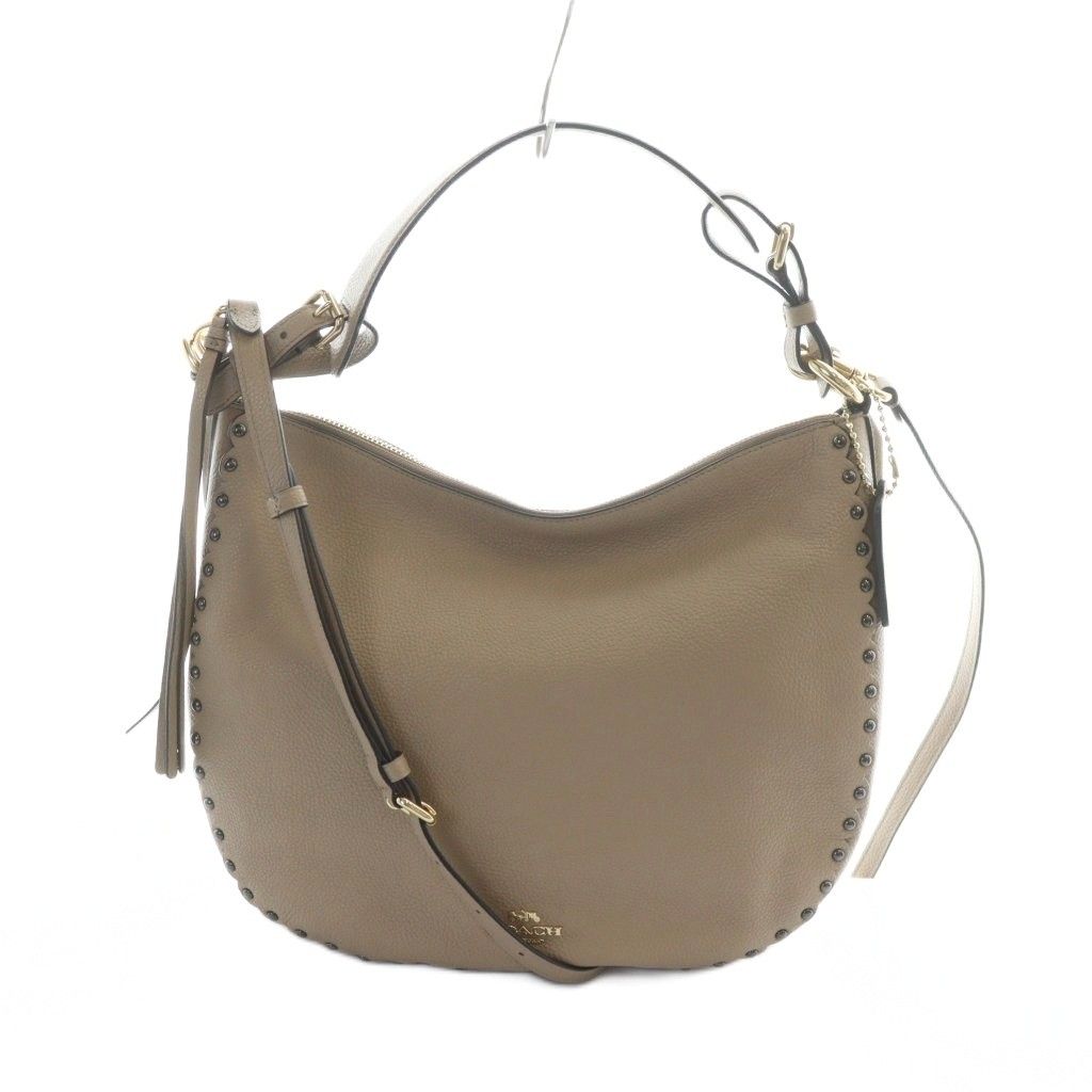【中古】コーチ COACH 76436 ハンドバッグ ショルダー 2WAY レザー ロゴ 茶 ベージュ ■GY18 /MQ レディース コーチ COACH 76436 ハンドバッグ ショルダー 2WAY レザー ロゴ 茶