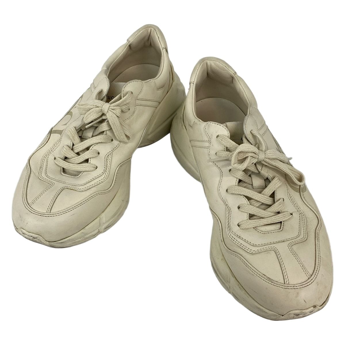 GUCCI グッチ スニーカー 8 1|2 メンズ ロゴ レザー 500877 アイボリー×グリーン×レッド