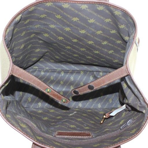 美品✨ハンティングワールド トートバッグ サファリ キャンバス レザー カモフラ Hunting World（ハンティング・ワールド） ハンドバッグ トートバッグ