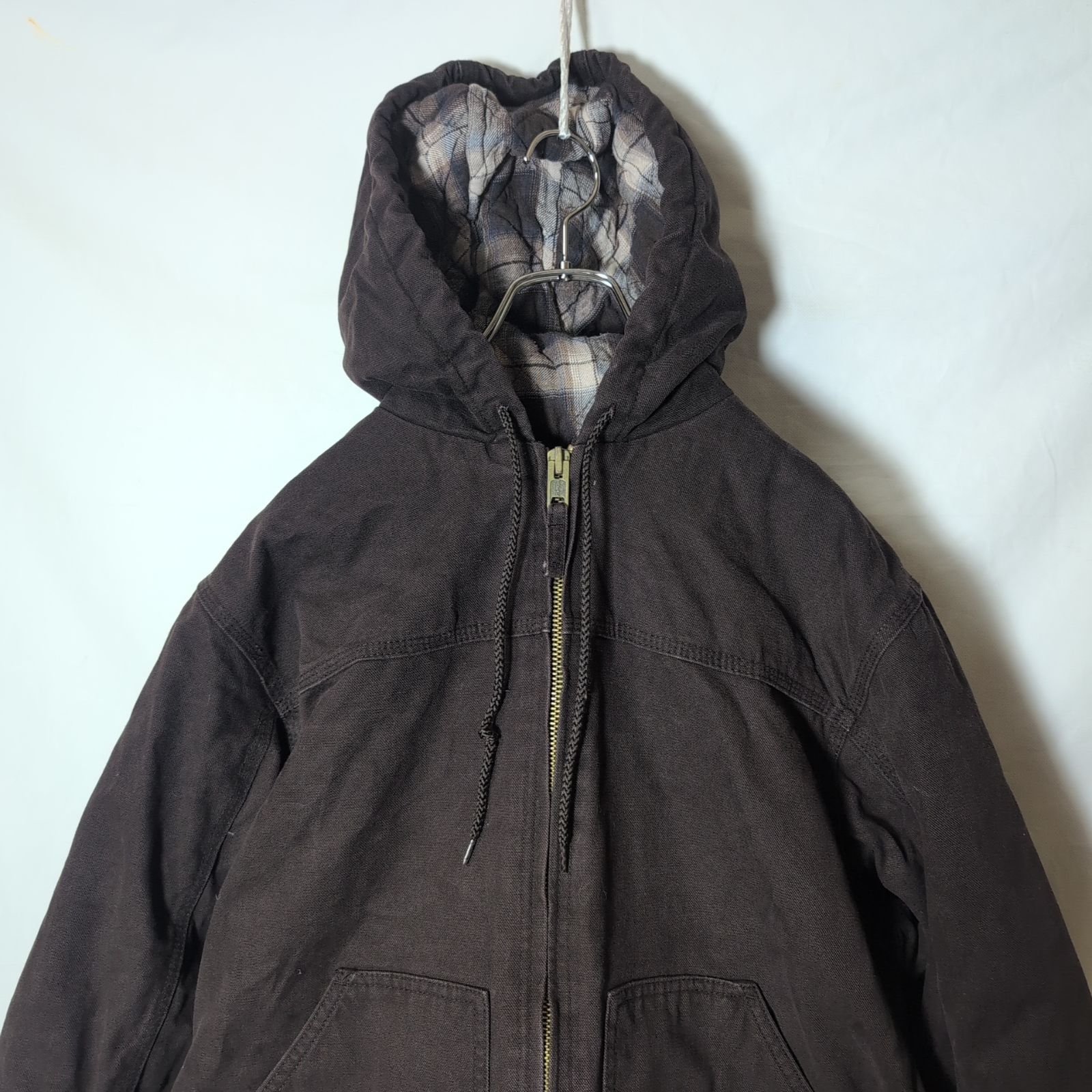 BERNE|ベルン ダック アクティブジャケット パーカー 裏地チェック柄 フーディ f