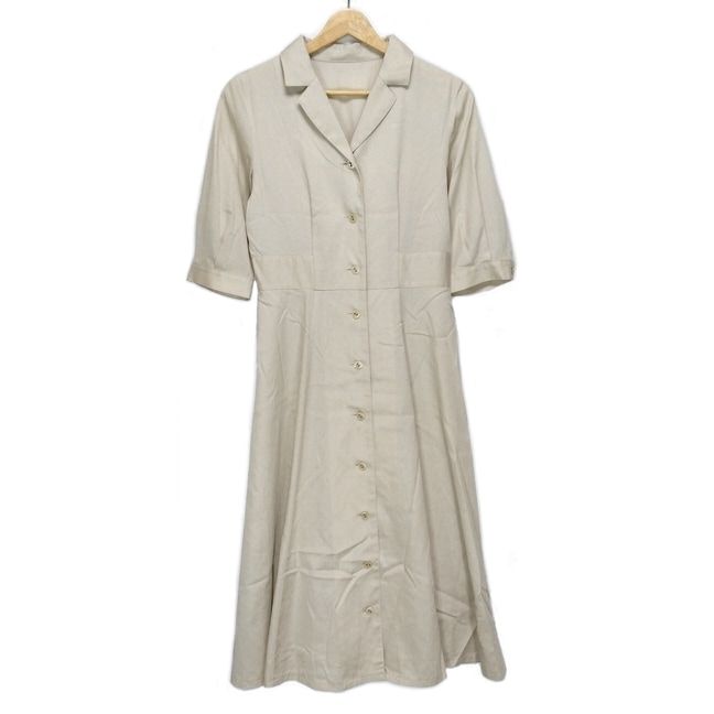 ブルーレーベルクレストブリッジ ワンピース サイズ38 M レディース - ベージュ×ボルドー×黒 七分袖|ロング|シャツワンピ|チェック柄