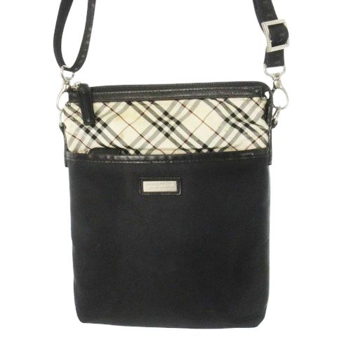 【美品】バーバリーブラックレーベル　ショルダーバッグ レザー　チェック　ロゴ金 バーバリーブラックレーベル BURBERRY BLACK LABEL ショルダーバッグ