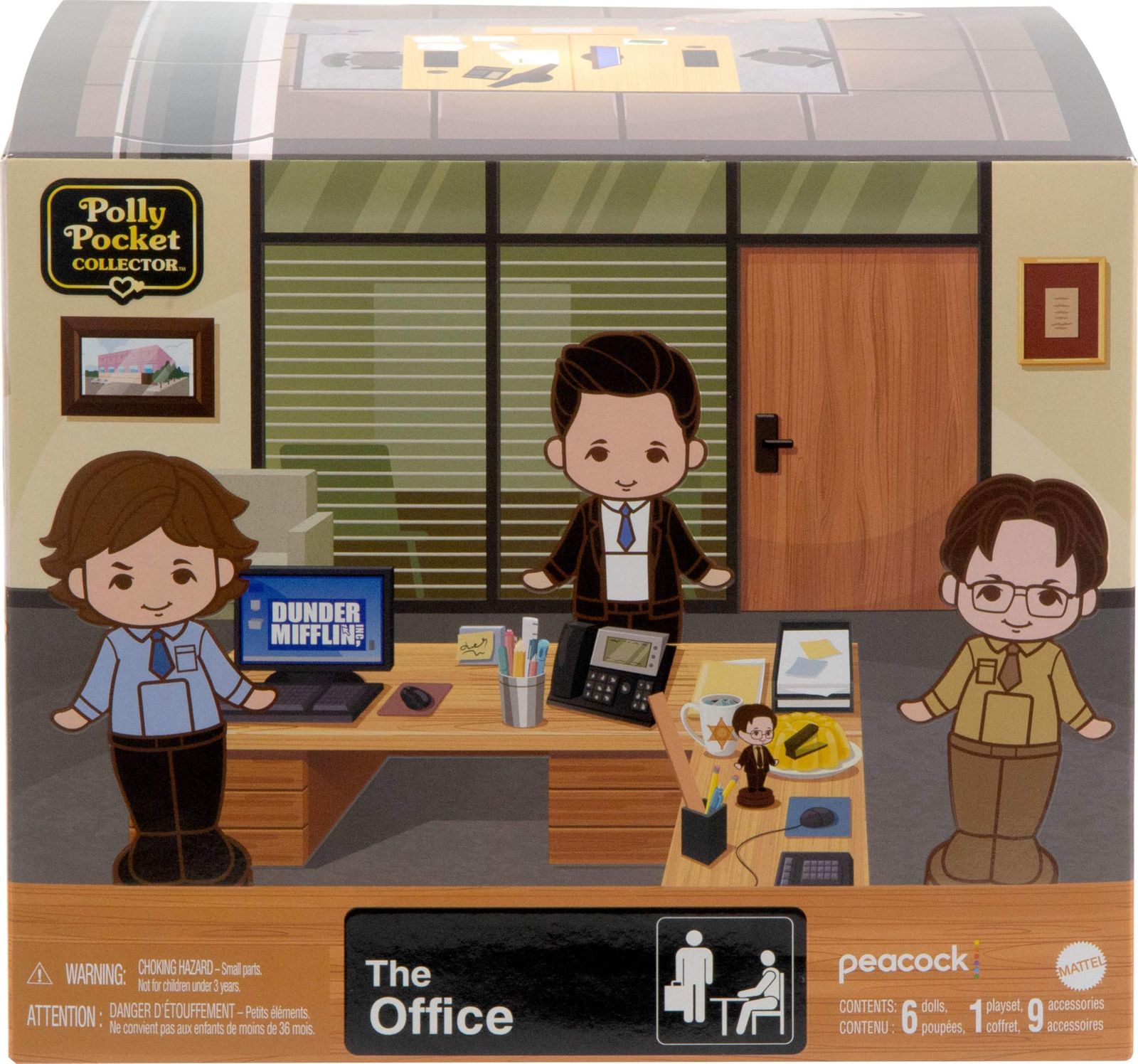 Polly Pocket x The Office Compact Playset キャラクター人形6個と